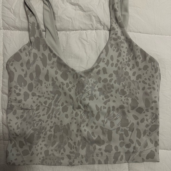 Lululemon Gray Leopard Print Sports Bra - Picture 1 of 4